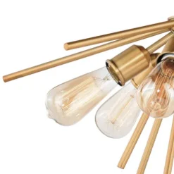 New Patriot Lighting® Estelle Nautral Brass 6 Light Semi-Flush Mount Ceiling Light