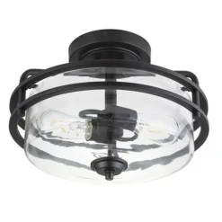 New Patriot Lighting® Joska Matte Black 2-Light Semi-Flush Mount Ceiling Light