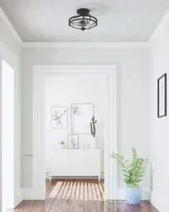 New Patriot Lighting® Joska Matte Black 2-Light Semi-Flush Mount Ceiling Light
