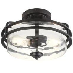 New Patriot Lighting® Joska Matte Black 2-Light Semi-Flush Mount Ceiling Light