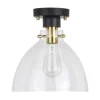 New Patriot Lighting® Kenzie Matte Black & Gold 1-Light Semi-Flush Mount Ceiling Light