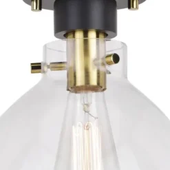 New Patriot Lighting® Kenzie Matte Black & Gold 1-Light Semi-Flush Mount Ceiling Light
