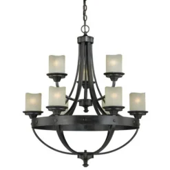 New Patriot Lighting® Lancaster 9-Light Black Walnut Chandelier