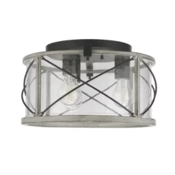 New Patriot Lighting® Lizzie Matte Black 3-Light Flush Mount Ceiling Light