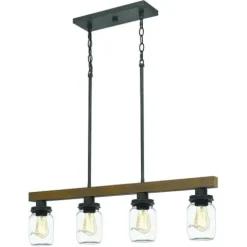 New Patriot Lighting® Wheland Matte Black 4-Light Island Light