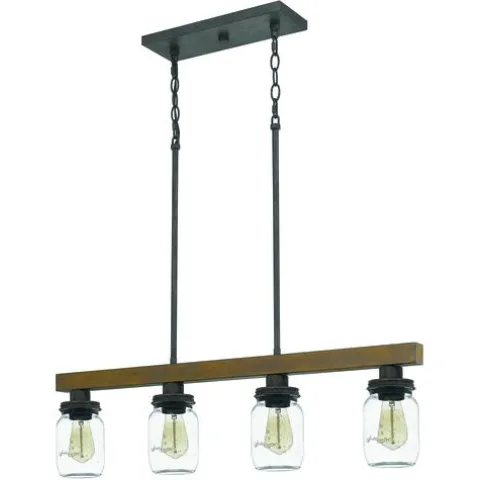 New Patriot Lighting® Wheland Matte Black 4-Light Island Light