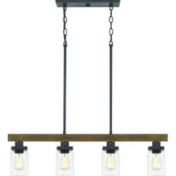 New Patriot Lighting® Wheland Matte Black 4-Light Island Light