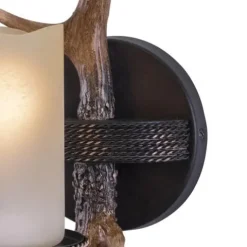 New Patriot Lighting® Yoho Black Walnut 1 Light Antler Vanity Light