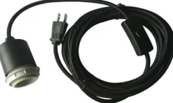 Outlet Patriot Lighting 15-1/2′ Hanging Black Textile Pendant Light Cord Kit