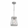 Outlet Patriot Lighting® Bea White Wash Faux Wood And Galvanized 1-Light Mini Pendant