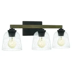 Outlet Patriot Lighting® Danae Matte Black 3-Light Vanity Light