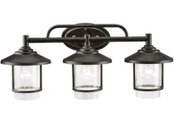 Outlet Patriot Lighting® Elegant Home Miner Bronze 3-Light Vanity Light
