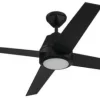 Outlet Patriot Lighting™ Geo 52″ Matte Black Indoor Integrated Led Ceiling Fan