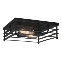 Outlet Patriot Lighting® Gaven Matte Black 2-Light Flush Mount Ceiling Light – 2 Pack