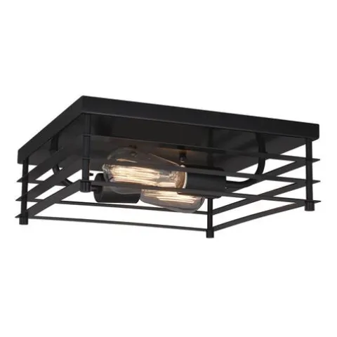 Outlet Patriot Lighting® Gaven Matte Black 2-Light Flush Mount Ceiling Light – 2 Pack