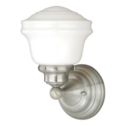 Outlet Patriot Lighting® Huntley Satub Nickel 1 Light Vanity Light