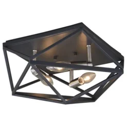 Outlet Patriot Lighting® Hailey Satin Nickel Flush Mount Ceiling Light