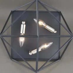 Outlet Patriot Lighting® Hailey Satin Nickel Flush Mount Ceiling Light