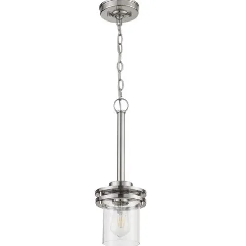 Outlet Patriot Lighting® Joska Brushed Nickel 1-Light Mini Pendant