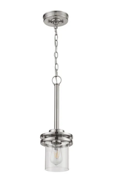 Outlet Patriot Lighting® Joska Brushed Nickel 1-Light Mini Pendant