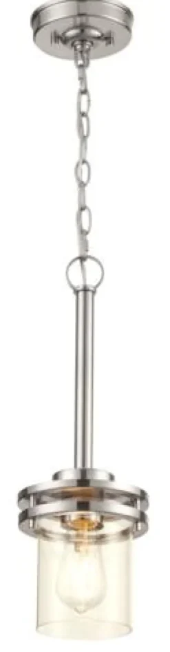 Outlet Patriot Lighting® Joska Brushed Nickel 1-Light Mini Pendant