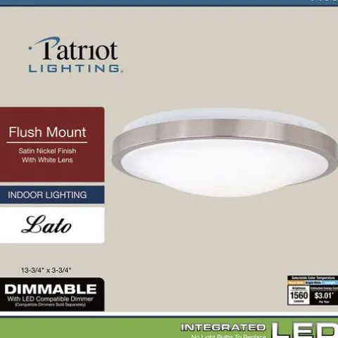 Outlet Patriot Lighting® Lato Satin Nickel Integrated Led Flush Mount Ceiling Light