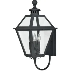 Outlet Patriot Lighting® Nottingham Textured Black 3-Light Outdoor Wall Light