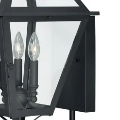 Outlet Patriot Lighting® Nottingham Textured Black 3-Light Outdoor Wall Light