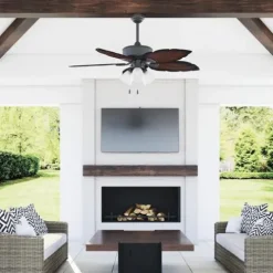 Outlet Patriot Lighting™ Sonesta Iv 52″ Iron Indoor/Outdoor Led Ceiling Fan