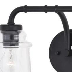 Outlet Patriot Lighting® Toledo Matte Black 2 Light Vanity Light