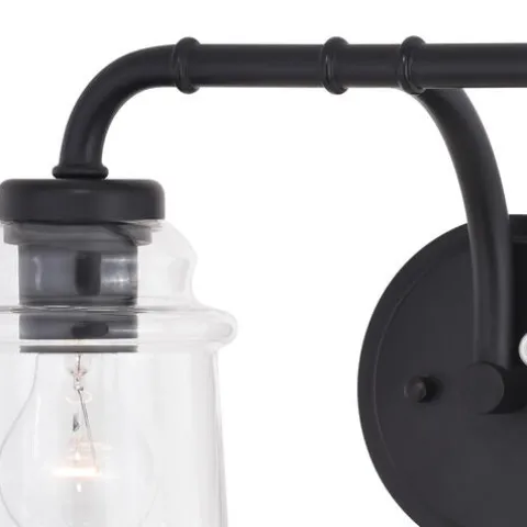Outlet Patriot Lighting® Toledo Matte Black 2 Light Vanity Light