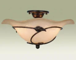 Outlet Patriot Lighting® Vine Oil Shale 2-Light Semi-Flush Mount Ceiling Light