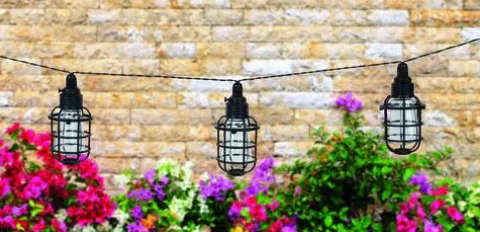 Promo Patriot Lighting® 14′ 10-Light Edison Cage Solar Led String Light