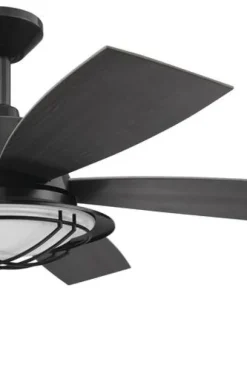 Promo Patriot Lighting™ 54″ Tess Matte Black Indoor/Outdoor Integrated Led Ceiling Fan
