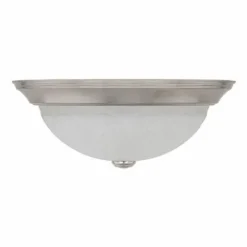 Promo Patriot Lighting® Cary Satin Nickel 2-Light Flush Mount Ceiling Light – 2 Pack