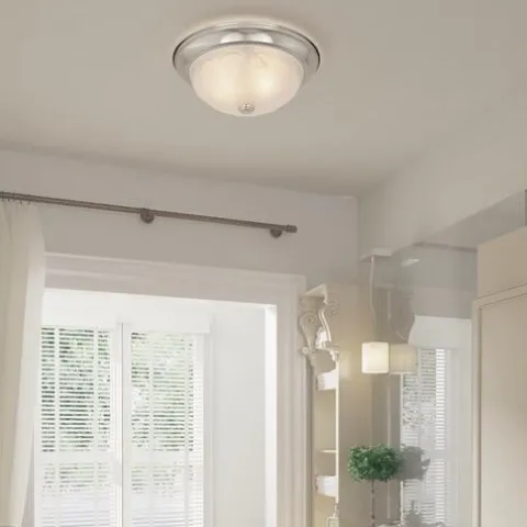 Promo Patriot Lighting® Cary Satin Nickel 2-Light Flush Mount Ceiling Light – 2 Pack