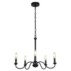 Promo Patriot Lighting® Cura Black 5-Light Chandelier