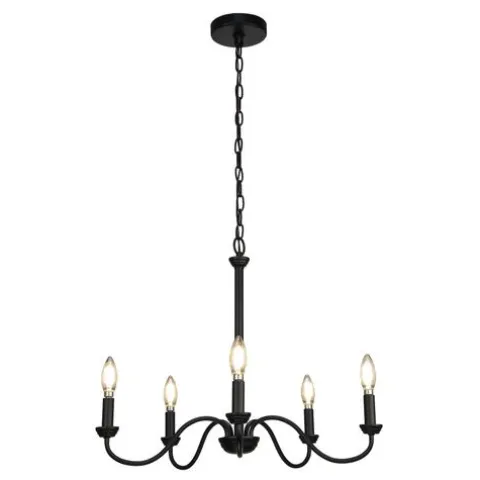 Promo Patriot Lighting® Cura Black 5-Light Chandelier