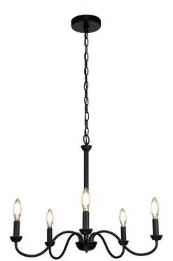 Promo Patriot Lighting® Cura Black 5-Light Chandelier