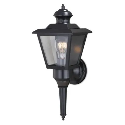 Promo Patriot Lighting® Dualux Brookline Iii Black Motion Sensor Outdoor Security Wall Light