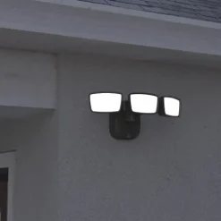 Promo Patriot Lighting® Dualux Bronze Led Triple Head Outdoor Security Flood Light