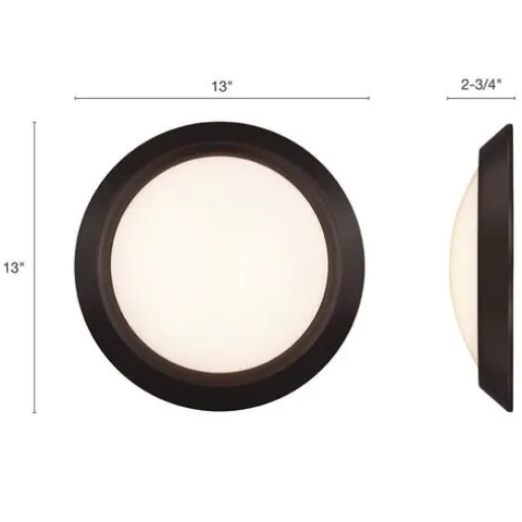 Promo Patriot Lighting® Fulton Bronze Integrated Led Flush Mount Ceiling Light 2-Pack