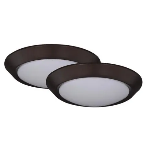 Promo Patriot Lighting® Fulton Bronze Integrated Led Flush Mount Ceiling Light 2-Pack
