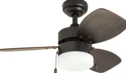 Promo Patriot Lighting™ Gibson Street 30″ Bronze Indoor Led Ceiling Fan