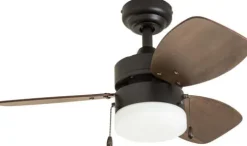 Promo Patriot Lighting™ Gibson Street 30″ Bronze Indoor Led Ceiling Fan