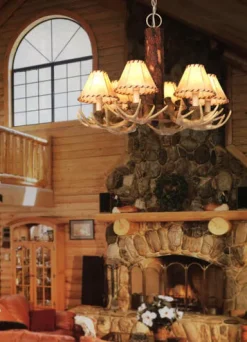 Promo Patriot Lighting® Lodge Noachian Stone 6 Light Chandelier