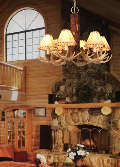 Promo Patriot Lighting® Lodge Noachian Stone 6 Light Chandelier