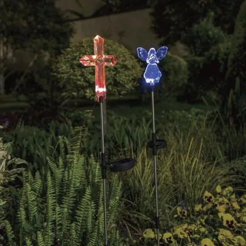 Promo Patriot Lighting® Solar Integrated Led Cross/Angel Landscape Light – Assorted