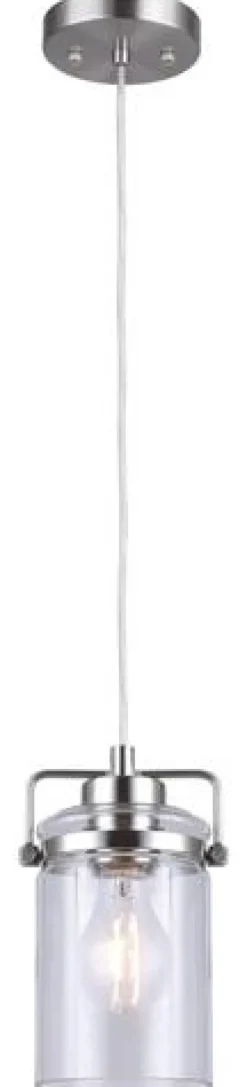 Top 10 Patriot Lighting® Jeneal 5-1/2″ Brushed Nickel 1-Light Pendant