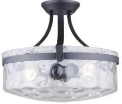 Top 10 Patriot Lighting® Maeva Graphite 3-Light Semi-Flush Mount Ceiling Light
